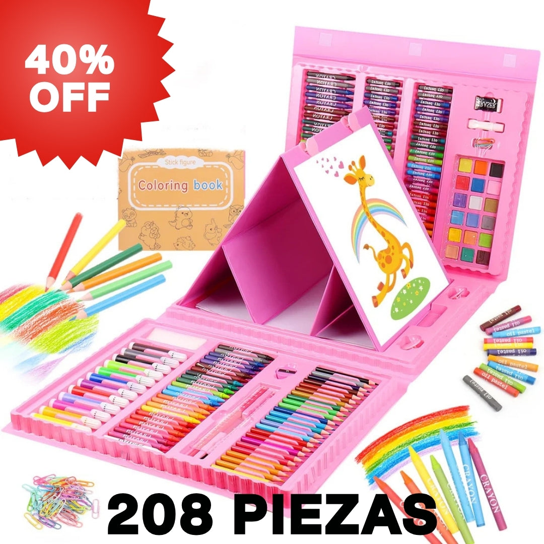 KIT ARTÍSTICO PRISMA 208 PIEZAS | ESTIMULA LA IMAGINACIÓN ♥